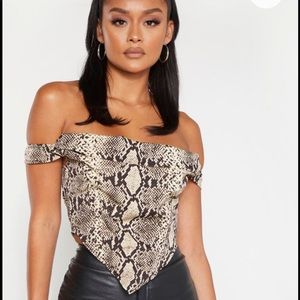 Snake print corset top